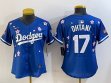 Youth 2025 Nike Los Angeles Dodgers #17 Shohei Ohtani blue fashion majestic baseball jerseys Sakura plate 01