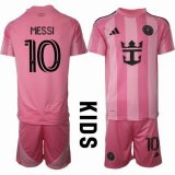 2025-2026 Club Internacional de Fútbol Miami #10 Messi pink kid soccer jerseys home