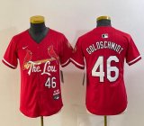 Youth Nike St.Louis Cardinals #46 Paul Goldschmidt red majestic Baseball Jersey city version-BD