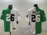 Philadelphia Eagles #26 Saquon Barkley white green splits Color Rush Limited Jersey