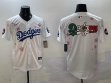 2025 Nike Los Angeles Dodgers blank white fashion majestic baseball jerseys Sakura plate 02