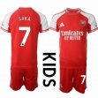 2025-2026 Arsenal Club SAKA red kid soccer jersey home