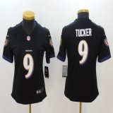 Women Baltimore Ravens #9 Justin Tucker Nike black Color Rush Limited Jersey