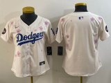 Youth 2025 Nike Los Angeles Dodgers beige majestic baseball jerseys Sakura plate