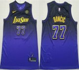 Nike Los Angeles Lakers Luka Doncic #77 purple NBA Basketball jerseys city version
