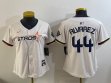 Women Houston Astros #44 Yordan Alvarez beige majestic baseball jerseys Joint name -BD 01