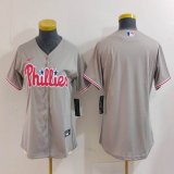 Women Nike Philadelphia Phillies gray baseball jerseys 01