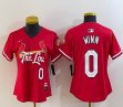 Women Nike St. Louis Cardinals #0 Masyn Winn red majestic Baseball Jersey city version-BD