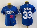 Women Nike Los Angeles Dodgers #33 James Outman blue majestic baseball jerseys 01