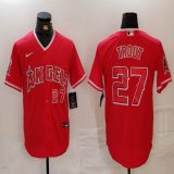 Nike Los Angeles Angels #27 Mike Trout red majestic baseball jerseys