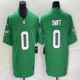 Philadelphia Eagles #0 Swift White Green throwback Color Rush Limited Jersey-BD