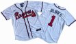 Atlanta Braves 1# Ozzie Albies Nike White Home Replica Player Name Jersey
