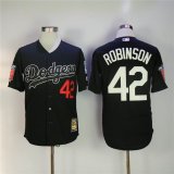 Los Angeles Dodgers 42 Jackie Robinson black throwback mlb jersey