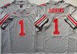 Ohio State Buckeyes #1 Quinshon Judkins gray college football jerseys