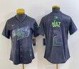 Women Nike Tampa Bay Rays #2 Yandy Diaz black majestic baseball jersey city version