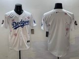 2025 Nike Los Angeles Dodgers blank white fashion majestic baseball jerseys Sakura plate