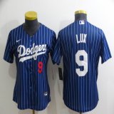 Women Los Angeles Dodgers #9 Gavin-Lux blue majestic baseball Jerseys-BD