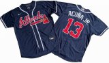 Atlanta Braves 13# Ronald Acuna Jr. Nike Navy Alternate Replica Player Name Jersey