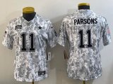 Women Dallas Cowboys 11# Micah Parsons Nike Arctic Camo 2024 Salute to Service Limited Jersey