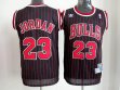 Chicago Bulls 23 jordan black stripe nba jersey