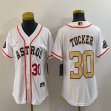 Women Nike Houston Astros #30 Kyle Tucker white baseball jerseys Champions League -BD 01