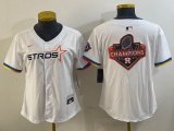 Women Houston Astros blank white majestic baseball jerseys Joint name 03
