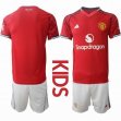 2025-2026 Manchester United club red white kid soccer jerseys home