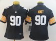 Women Nike Pittsburgh Steelers #90 T. J. Watt black Color Rush Limited Jersey