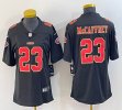 Women Nike San Francisco 49ers #23 Christian McCaffrey black gold Color Rush Limited Jersey