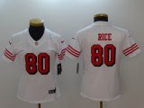 women 49ers #80 Jerry Rice Nike White Color Rush Limited Jersey-BD