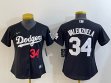 Women Nike Los Angeles Dodgers 34 Fernando Valenzuela black baseball jersey