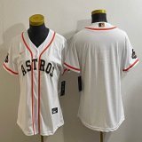 Women Nike Houston Astros blank beige baseball jerseys -BD 01