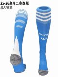 2025-2026 Real Madrid club blue soccer socks second away