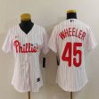 Youth Nike Philadelphia Phillies #45 Zack Wheeler white majestic baseball jersey 01