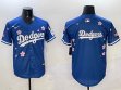 2025 Nike Los Angeles Dodgers blank blue fashion majestic baseball jerseys Sakura plate