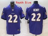 Youth Nike Baltimore Ravens #22 Derrick Henry purple Color Rush Limited Jersey