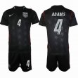 2026 World Cup United States team #4 ADAMS black soccer jerseys away