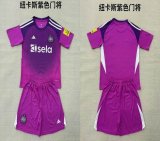 2025-2026 Newcastle club purple kid goalkeeper soccer jerseys
