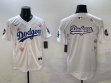 2025 Nike Los Angeles Dodgers blank white fashion majestic baseball jerseys Sakura plate 03