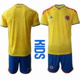2026 World Cup Colombia team yellow blue kid soccer jerseys home