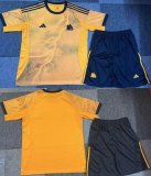 2025-2026 Roma club yellow blue soccer jerseys away