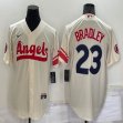 Nike Los Angeles Angels Nike Los Angeles Angels #23 Archie Bradley beige majestic baseball Jersey