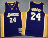 Youth Los Angeless Lakers #24 Kobe Bryant purple throwback basketball Jerseys