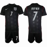 2026 World Cup United States team #7 REYNA black soccer jerseys away