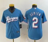 Women Nike Texas Rangers #2 Marcus Semien Skyblue majestic baseball jerseys