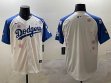 2025 Nike Los Angeles Dodgers blank white blue fashion majestic baseball jerseys Sakura plate