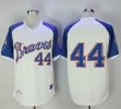 Atlanta Braves #44 Hank Aaron white 1974 throwback Mlb baseball Jersey