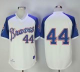 Atlanta Braves #44 Hank Aaron white 1974 throwback Mlb baseball Jersey