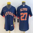 Women Nike Houston Astros #27 Jose Altuve blue majestic baseball jerseys 01