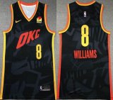Nike Oklahoma City Thunder #8 Jalen Williams black nba jerseys city version